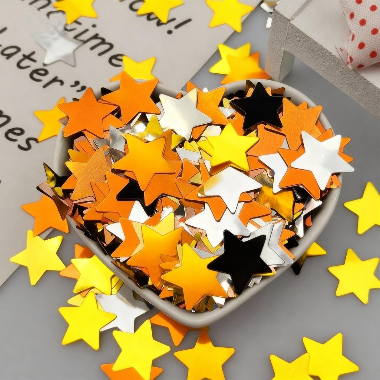 Rainbow Metallic Foil Star Confetti 0.78inch/2cm 8000PCS Table Confetti for Party Birthday Decoration or Filled Balloons