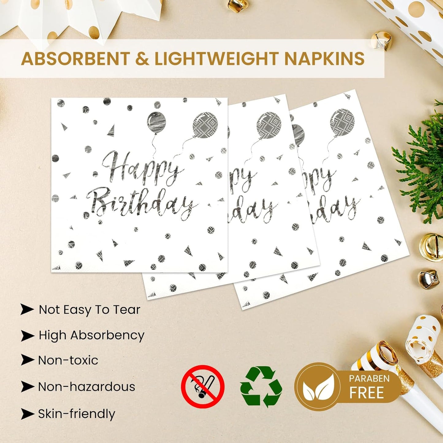 75PCS Paper Plates and Napkins Set - White and Gold Dot Disposable Party Dinnerware Includes Paper Plates, Napkins, Forks Decorations for 2026 New Year, Birthday, Wedding and Holiday, Serves 25