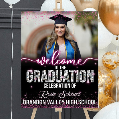 Graduation Party Welcome Sign, Photo Graduation Poster, Graduation Decorations, Grad Party Sign, Grad Welcome Sign, Graduation gift for best friend, Graduation gift for daughter, sister, brother - 1