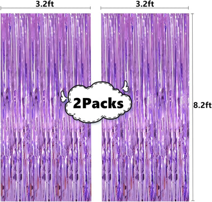 i-CHONY 2 Pcs 3.2ft x 8.2ft Champagne Gold Metallic Tinsel Foil Fringe Curtains Photo Booth Backdrop for Baby Shower Birthday Wedding Holiday Celebration Bachelorette Party Decorations