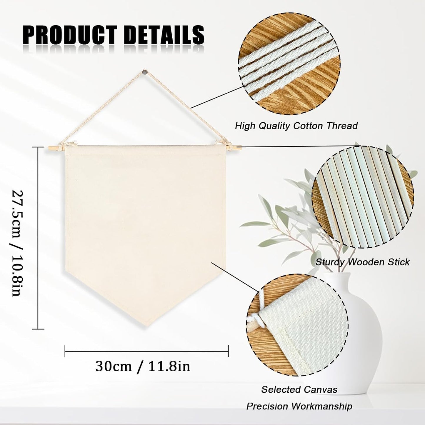 1/3/10Pcs Blank Wall Canvas Banners-Decorative DIY Wall Decor,Baby Shower,Wedding,Graduation,Classroom Decor