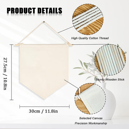 1/3/10Pcs Blank Wall Canvas Banners-Decorative DIY Wall Decor,Baby Shower,Wedding,Graduation,Classroom Decor