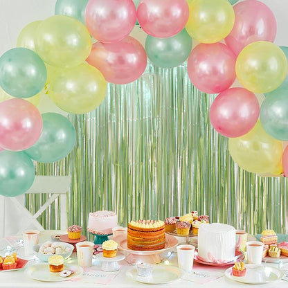 Voircoloria 3 Pack 3.3x8.2 Feet Gold Foil Fringe Backdrop Curtains, Tinsel Streamers, Fringe Backdrop for 2025 New Years Eve, Graduation, Birthday, Baby Shower, Gender Reveal, Disco Party - Colors A