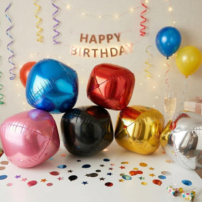 Metallic Gold Round Foil Balloons, 22" Large 4D Sphere Mylar Ball Balloons 6PCS, for Graduation Prom Birthday Wedding Anniversary Disco Party Decorations