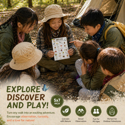 30Pcs Nature Scavenger Hunt Cards, Scavenger Hunt Cards Road Trip and Travel Activities, Spring Summer Holiday Party Supplies, Camping Games Outdoor Indoor Seek Activity-A02