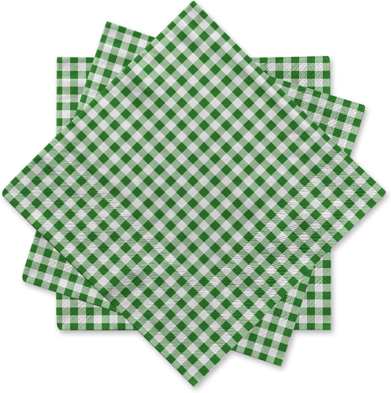 Gatherfun Disposable Red and White Gingham Paper Napkins (Pack of 50)