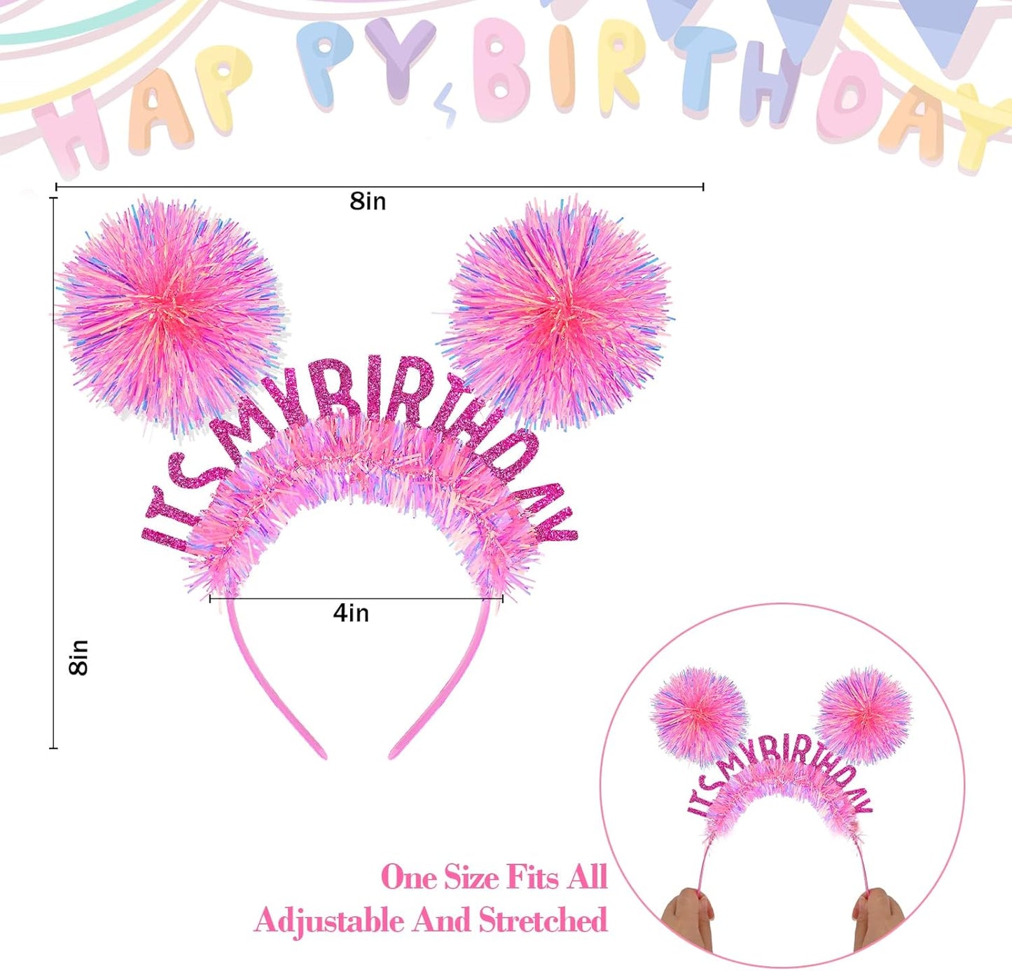 CAVETEE Happy Birthday Crown and Tiara for Women & Girls Party Decorations Gifts