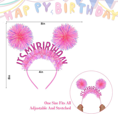 CAVETEE Happy Birthday Crown and Tiara for Women & Girls Party Decorations Gifts