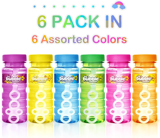 Springflower 24 Pcs Bubble Bottles with Wand,Bubbles Party Favors for Kids,Summer Toys, Blow Bubbles Solution Novelty Toy, Party Favors, Birthday Party Supplies, Outdoor & Indoor Activity,4oz,6 Colors