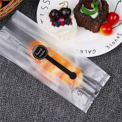 Self Adhesive Cookie Cellophane Treat Bags with Seal 4x4 Inches, 4 Mils Self Sealing Resealable Plastic Packaging Bags with Thank You Labels for Gift Giving Party Favor Bakery Candy Chocolate 100 Pcs