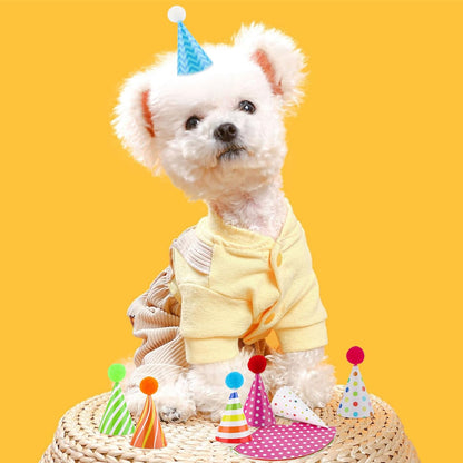 10 PCS Colorful Mini Party Hats for Stuffed Animals Lovely Paper Cone Tiny Birthday Hats for Stuffed Animals Pets Baby, Accessories