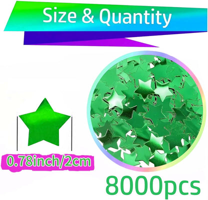 Rainbow Metallic Foil Star Confetti 0.78inch/2cm 8000PCS Table Confetti for Party Birthday Decoration or Filled Balloons