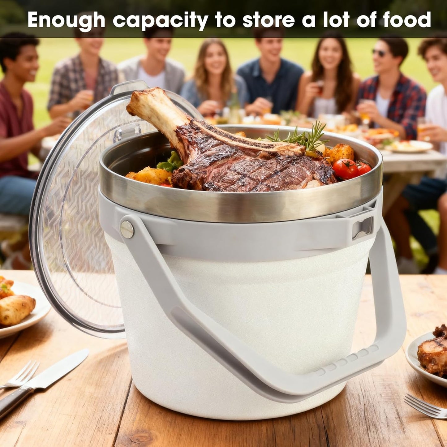 COKTIK 7L Insulated Ice Bucket with Lid，Double Wall Vacuum Stainless Steel Beverage Bucket Keeps Frozen Longer，Holds 6 Longnecks or 3 Bottles of Wine，for Cocktail, Champagne, Large Parties(Blue)
