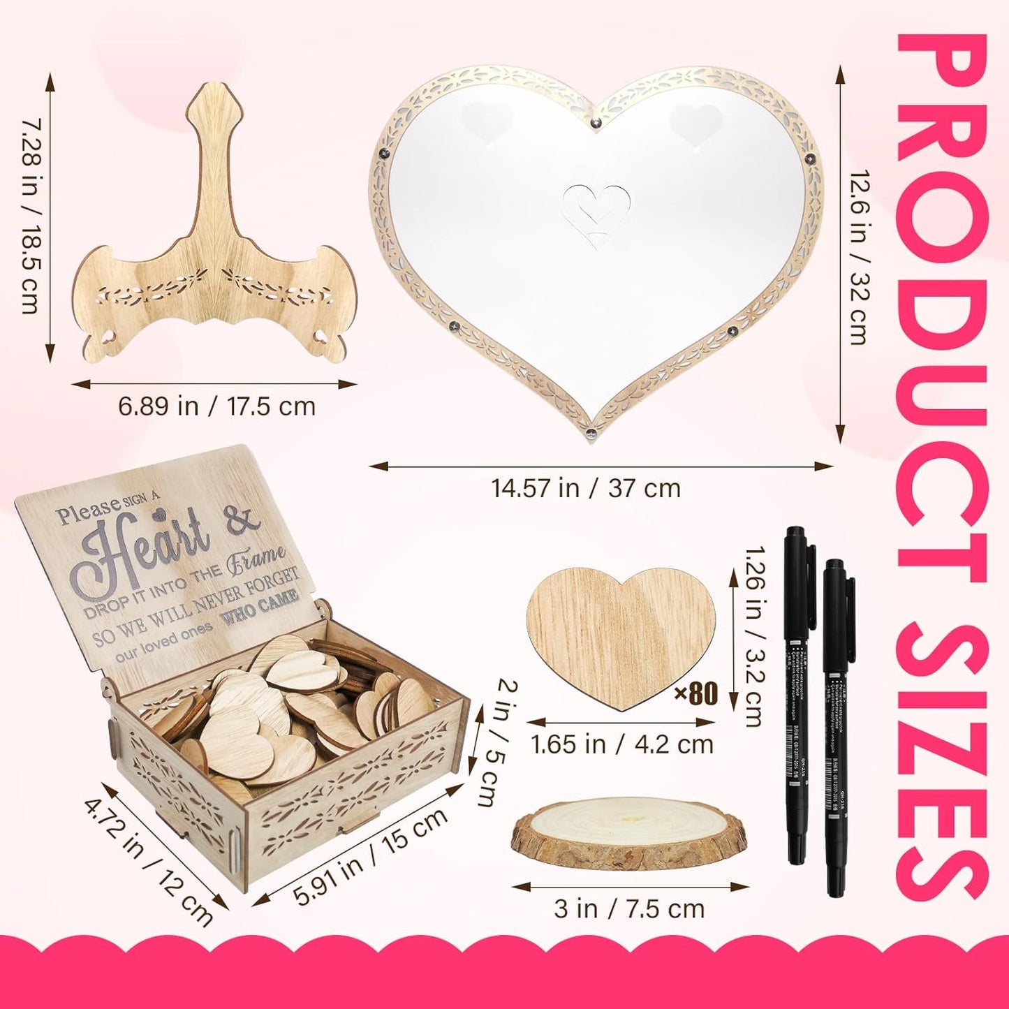 Wedding Guest Book Alternative Wooden Heart Guestbook Ideas Guest Book Wedding Reception with Wooden Hearts and Drop Box Sign in Book for Wedding Birthday Anniversaries Decorations