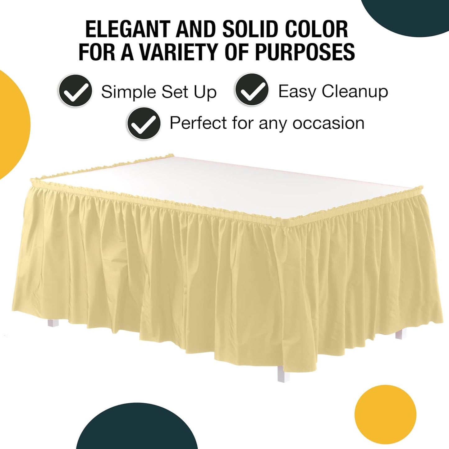 Exquisite Ruffle Table Skirt Pink 6 Pack 14 Ft Long Table Skirts for Rectangle Tables 6ft Plus or Round Tables Skirts with Adhesive Strip for Gender Reveal Decor & Happy Birthday Parties