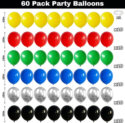 60 Pcs Blue and Silver Balloons, Navy Royal Blue Silver Party Balloons with Metallic Confetti Helium Latex Balloons for Birthday Baby Showers Fathers Day 2025 Graduation Decoration