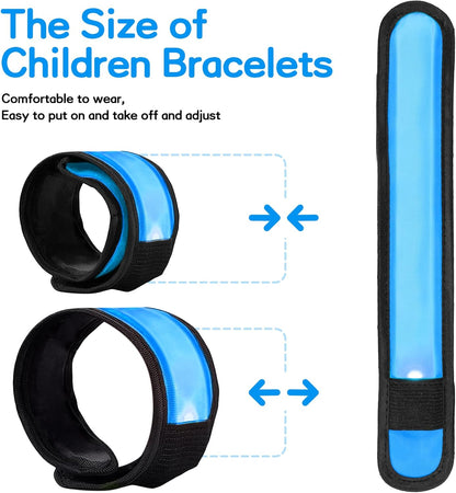 esonstyle 6 PCS LED Glow Bracelets, Night Safety Light Up Bracelets for Kids - Glow in The Dark Party Favors for Halloween, Christmas, Concerts, Festivals, Sports, Camping, Green