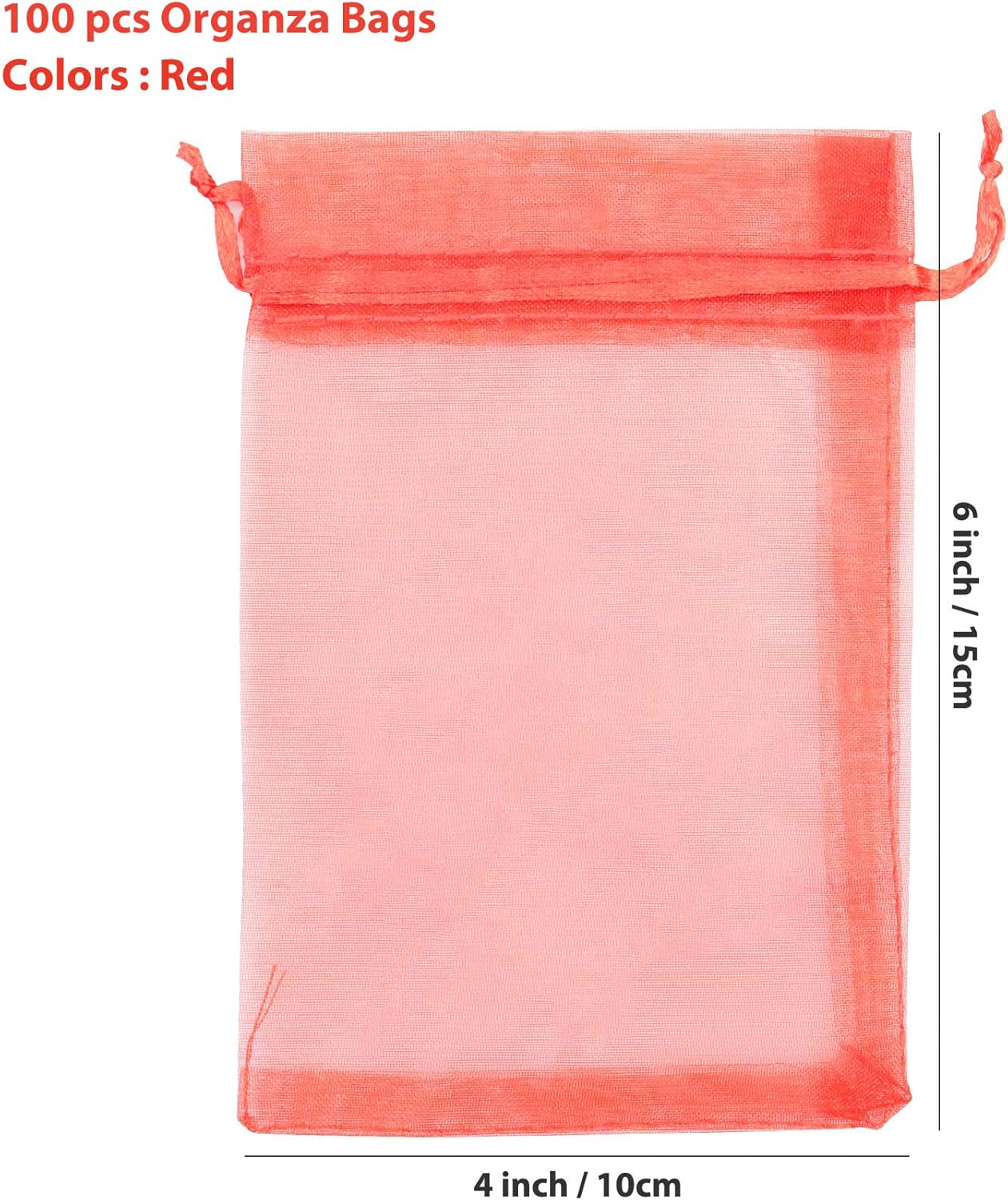 ANZNKU Pink Organza Bags 4 x 6 in 50PCS, Small Gift Bags for Goodie Candy Jewelry Soap Packaging, Cute Little Mesh Bag Drawstring Bulk for Wedding Birthday Party Favor Baby Shower & Easter Gifts Wrap