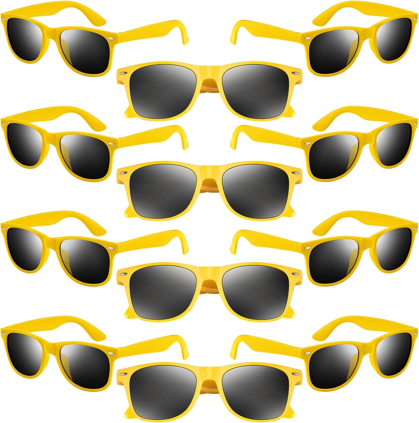 NEBURORA 6 Pack Black Sunglasses Bulk Retro Black Shades Party Sunglasses for Adult Men Women Summer Beach Party Accessories