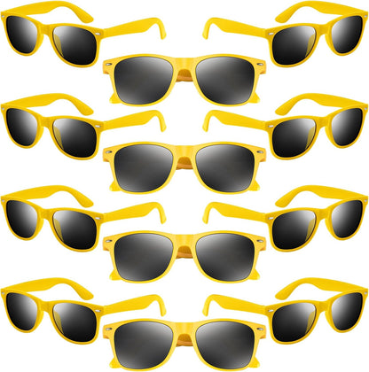 NEBURORA 6 Pack Black Sunglasses Bulk Retro Black Shades Party Sunglasses for Adult Men Women Summer Beach Party Accessories