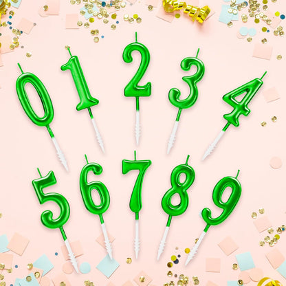 Beanlieve 10-Pieces Numeral Birthday Candles - Cake Numeral Candles Number 0-9 Glitter Cake Topper Decoration for Birthday,Wedding Anniversary,Party Celebration (Colourful)