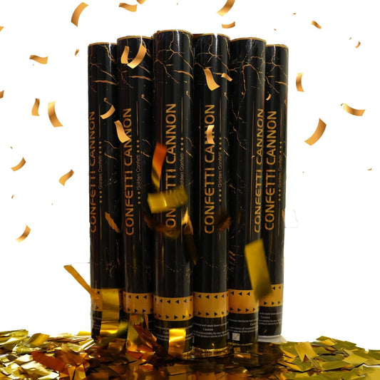 16 Inch [6 Pack] Golden Confetti Cannon Party Poppers Party Supplies, Air Powered | Launches 20-25ft | Celebrations,Graduation ceremony,4th of July,World Cup 2026,Wedding,Birthday (golden)