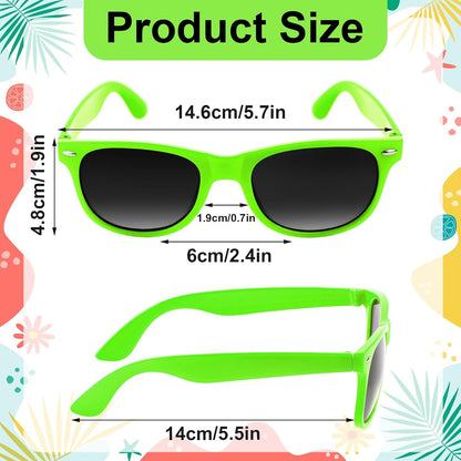 NEBURORA 6 Pack Black Sunglasses Bulk Retro Black Shades Party Sunglasses for Adult Men Women Summer Beach Party Accessories