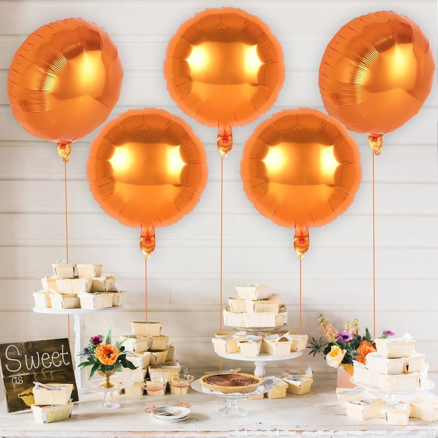 20 Pcs Black Round Shaped Balloons,18 Inch Round Foil Balloon,Giant Round Mylar Balloon Helium Balloons for Birthday Party Baby Shower Wedding Decorations (Black)
