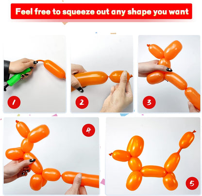 260 Balloons Clear, Thickening Long Balloons for Tying Arch, Twisting Latex Animals Magic Modeling Skinny Birthday Balloon for Kid‘s Party Wedding Decoartion Supply 100pcs