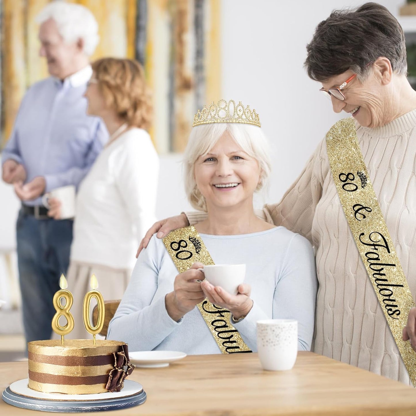 21st Birthday Decorations for Her with 21st Birthday Sash and Crown, Candles Gold, Gifts for 21 Year Old Girls