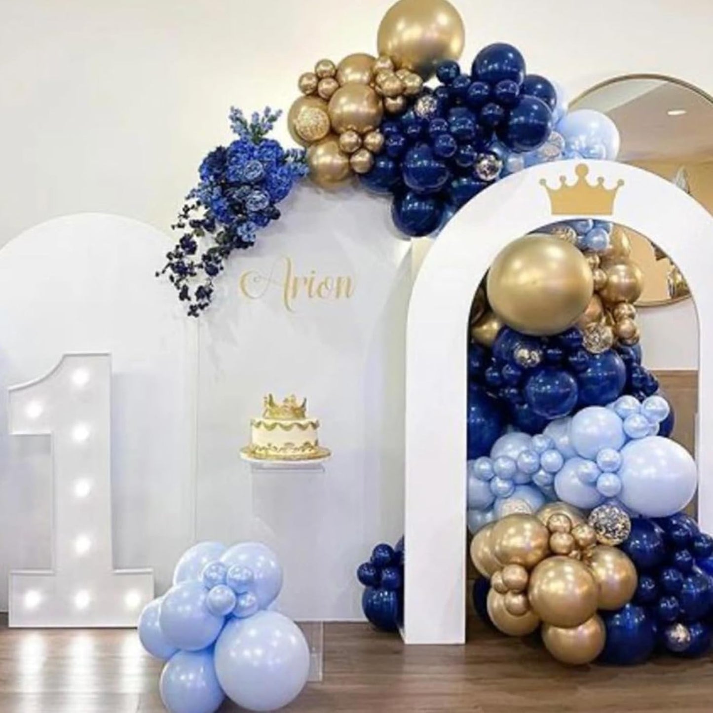 60 Pcs Blue and Silver Balloons, Navy Royal Blue Silver Party Balloons with Metallic Confetti Helium Latex Balloons for Birthday Baby Showers Fathers Day 2025 Graduation Decoration