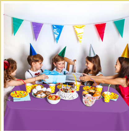 tujol Royal Blue 6 Pack Plastic Table Cloth 54" x 108", Disposable Tablecloths Rectangle Table Cover, Plastic Tablecloths for Parties
