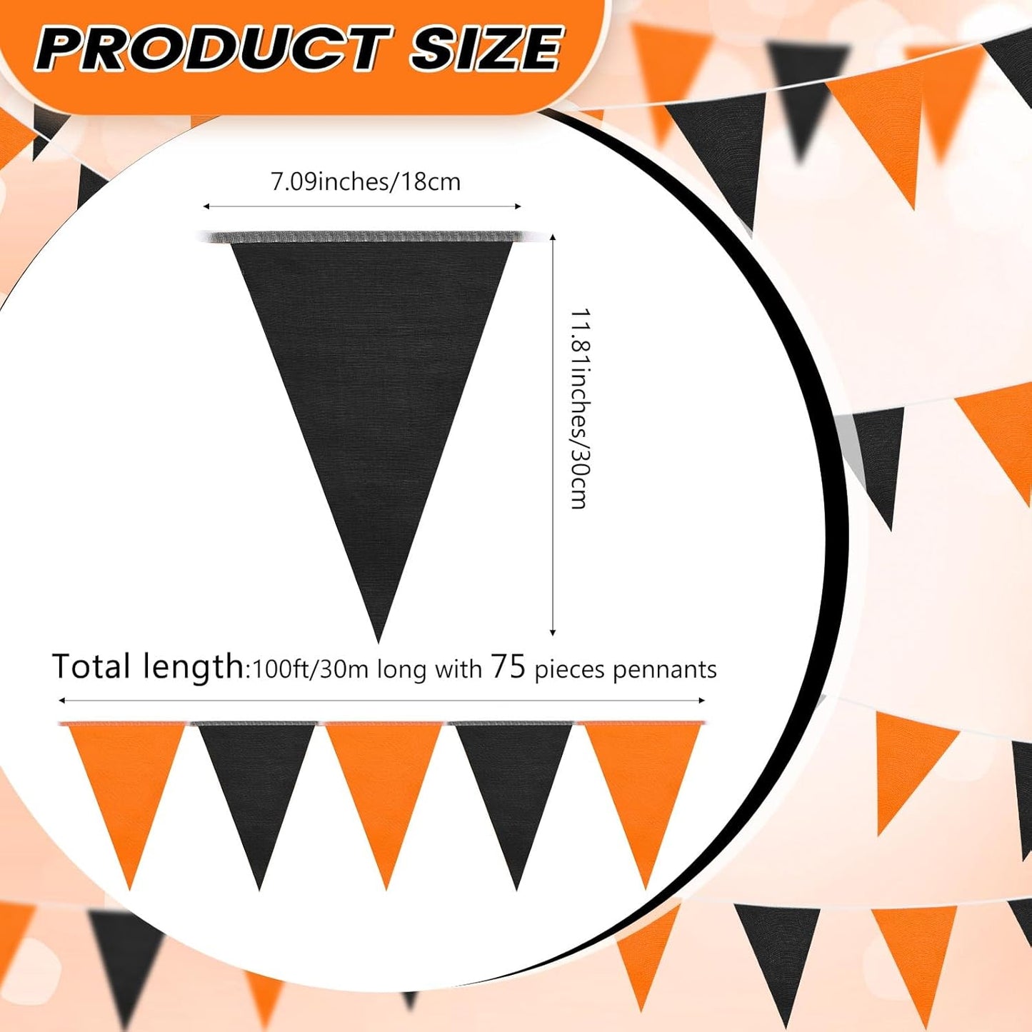 Hahafelt 100 Feet Pennant Banners Flags 75 Solid String Triangle Flags for Grand Opening, Carnival Theme Birthday Party Decoration Outdoor Events Classroom Decoration(Pink)