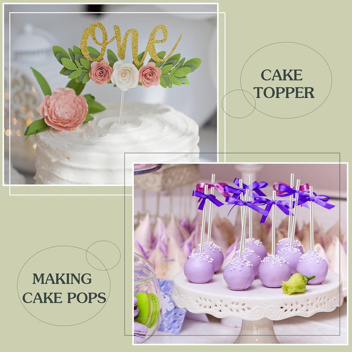 Zopeal 200 Pcs Acrylic Lollipop Sticks Clear Cake Pops Rods Cake Topper Candy Cupcake Treat Stick for Wedding Chocolate Cookie Dessert Handmade DIY Crafts Party Decor Gardening(6 x 0.12 Inches,Clear)