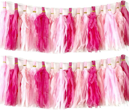 30pcs Paper Tassels Garland Banner Tissue Paper Tassel DIY Hanging Paper Decorations Party Tassel Garland Decor Baby Shower Nursery Wedding Festival Baby Shower Decoration(30, White)