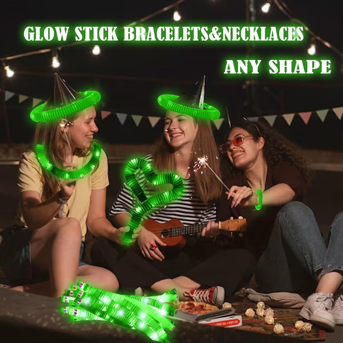 Yellow 12PCS Glow Sticks Stocking Stuffers Party Favors-Glow in The Dark Party Supplies for Kids and Adults, Perfect for Festivals, Birthday Parties, Raves, Concerts, and Camping Decorations