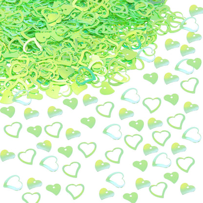 ONLYKXY 1200Pcs Love Heart Shaped Confetti, Table Wedding Decoration, Glitter Confetti for Wedding Party (Silver)