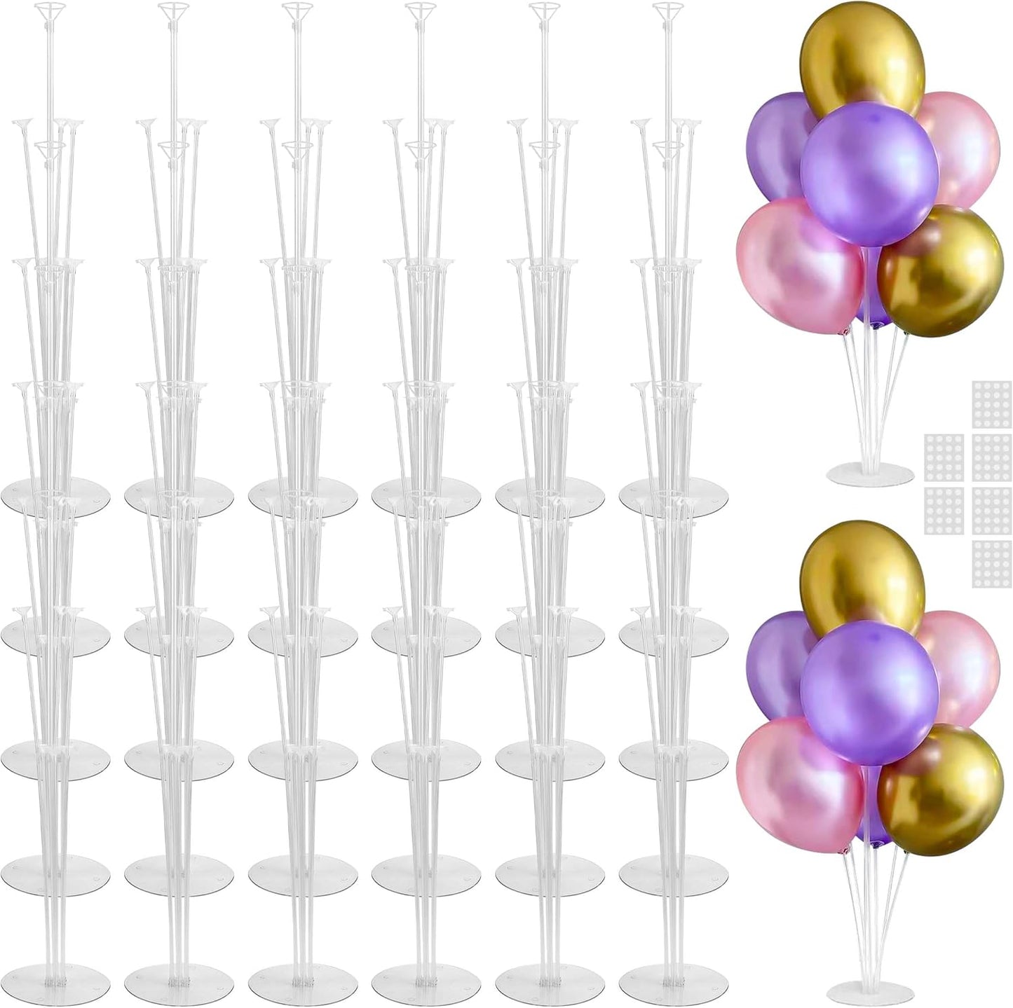 JOYYPOP 4 Sets Balloon Stand Kit For Table, Balloon Sticks with Base Birthday Graduation Party Decorations Wedding
