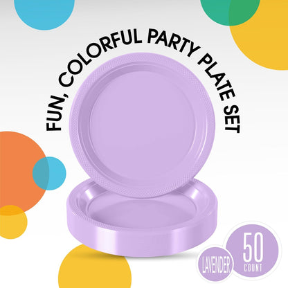 Exquisite Party Solids Red Plastic Plates For Party Supplies 10" Red Disposable Plates Heavy Duty 50 Pcs Plastic Dinnerware Sets Heavy Duty 350 GSM Disposable Dinnerware Set