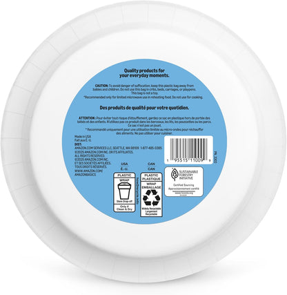Amazon Basics Ultra Paper Plates, 10 Inch, Disposable, 100 Count, Packaging May Vary