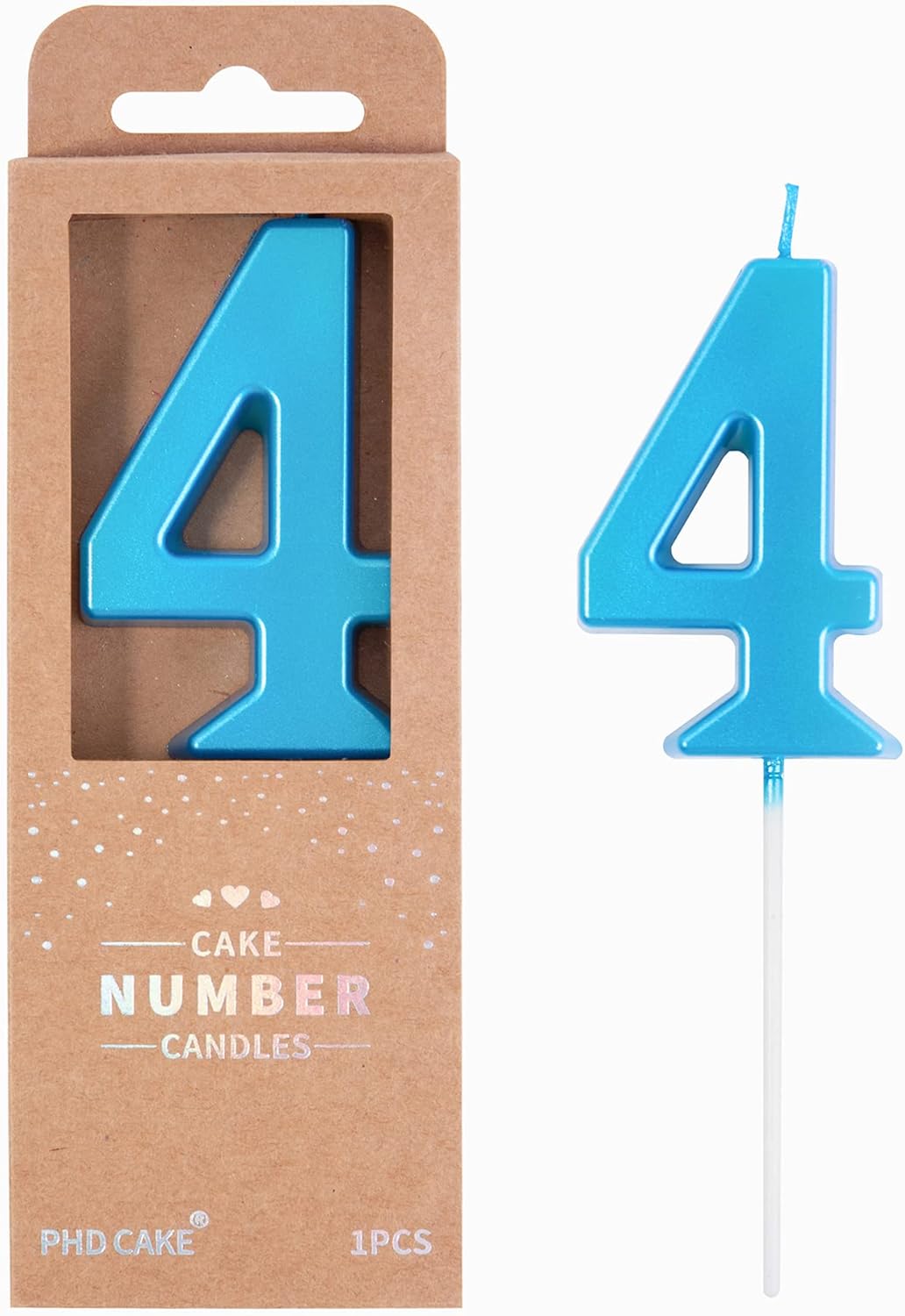 PHD CAKE 2.76 Inch Modern Gold 2 Number Birthday Candles, Gold Number Candles, Cake Number Candles, Party Celebration