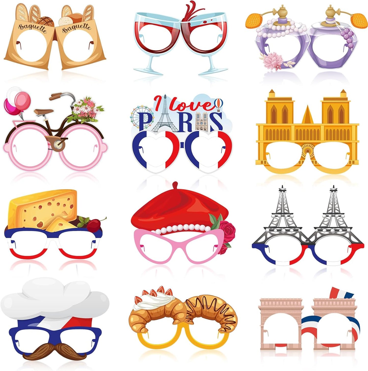 32 Pcs Spa Party Favors Paper Glasses Makeup Paper Eyeglasses Frames Spa Photo Booth Props Selfie Props for Makeup Birthday Party Decorations