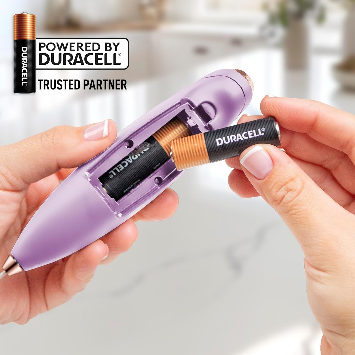 Zulay Kitchen Powerful Milk Frother Wand With Duracell Batteries - Ultra Fast Handheld Drink Mixer - Electric Whisk Foam Maker for Coffee, Lattes, Cappuccino & Matcha - Z1 Motor - Black - Colors C