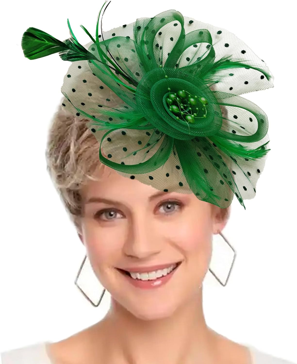 Fascinators Hat Women Tea Party Headband Flower Cocktail Mesh Feathers Hair Clip Kentucky Derby Hat Wedding