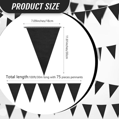 Hahafelt 100 Feet Pennant Banners Flags 75 Solid String Triangle Flags for Grand Opening, Carnival Theme Birthday Party Decoration Outdoor Events Classroom Decoration(Pink)