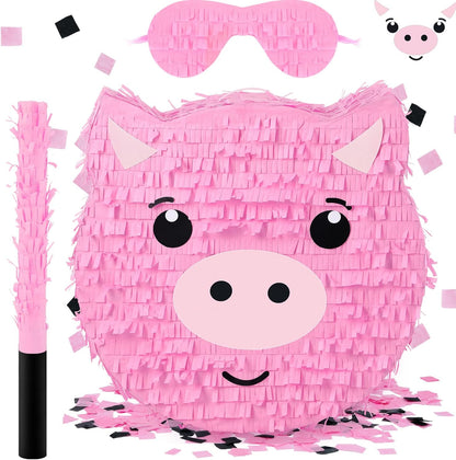 Deekin Large Carnival Piñata Stick with Blindfold Confetti Set Circus Tent Piñata for Birthday Carnival Theme Party Decorations Gaming Holiday Celebration Game Supply