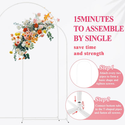 Fomcet Metal Arch Backdrop Stand Set of 2 Gold Wedding Arch Stand 7.2FT & 6FT Arched Backdrop Frame for Birthday Party Baby Shower Graduation Ceremony Decoration