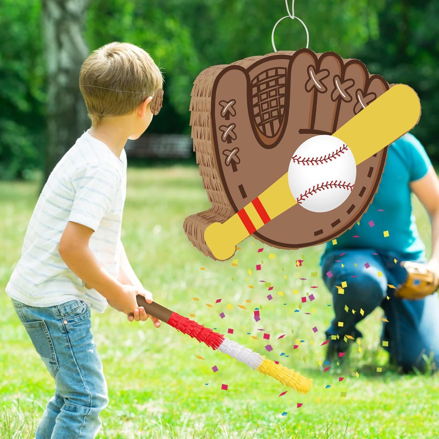 Easter Bunny Pinata Funny Bunny Egg Pinata with Blindfold & Stick for Birthday Decorations Easter Party Supplies Spring Decorations