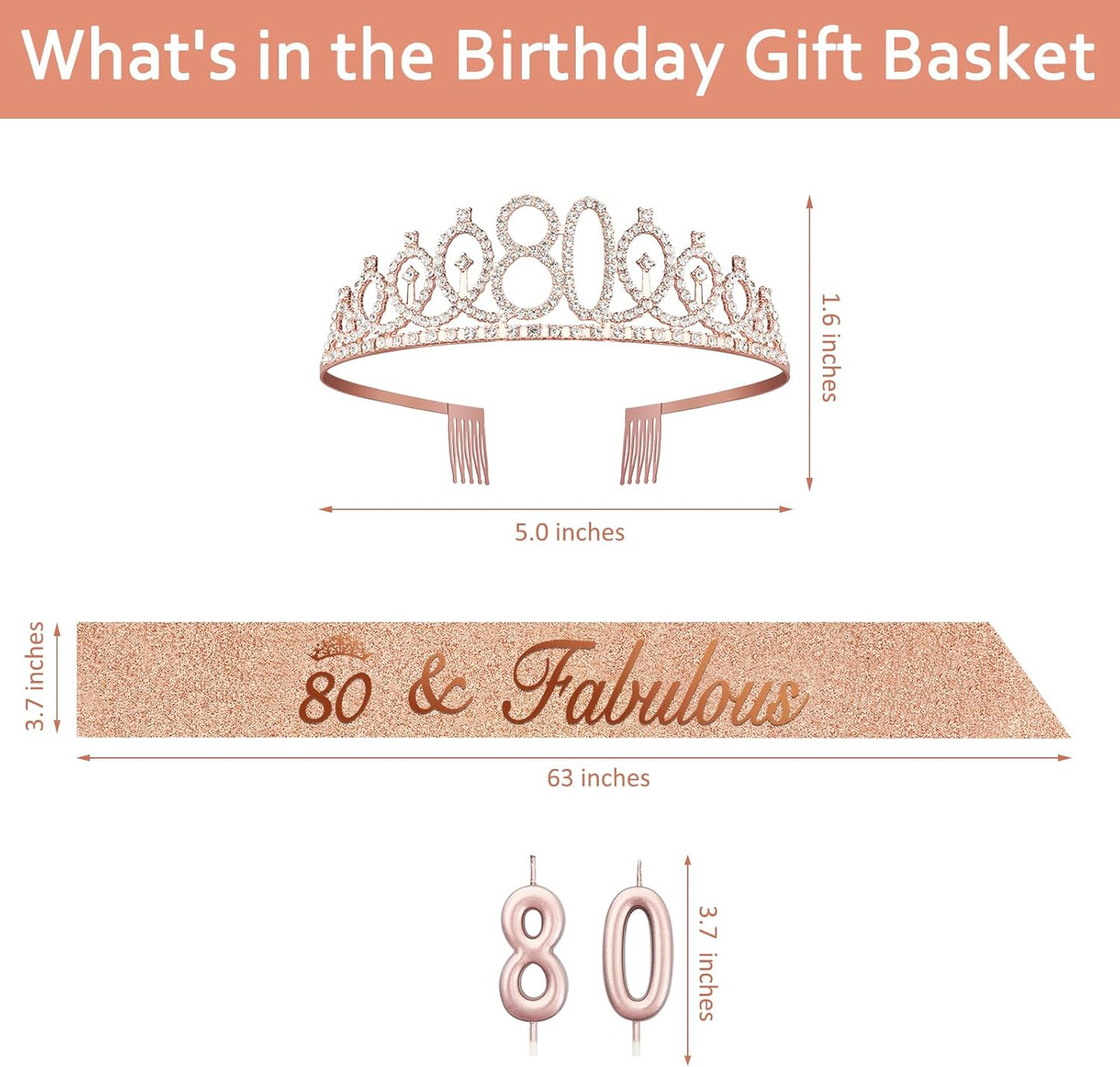 21st Birthday Decorations for Her with 21st Birthday Sash and Crown, Candles Gold, Gifts for 21 Year Old Girls