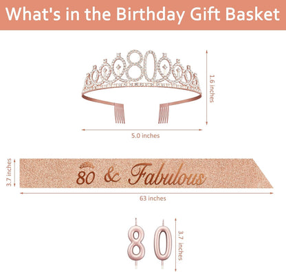 21st Birthday Decorations for Her with 21st Birthday Sash and Crown, Candles Gold, Gifts for 21 Year Old Girls